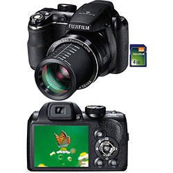 Câmera Digital Fuji Finepix S4500 14MP C/ 30x Zoom Óptico Lentes Fujinon Cartão SD 4GB Preta