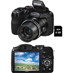 Câmera Digital Fuji FinePix S3300 14MP C/ 26x Zoom Óptico Cartão SD Preta