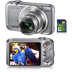 Câmera Digital Fuji JX 300 14MP C/ 5x Zoom Óptico Cartão SD 4GB Prata