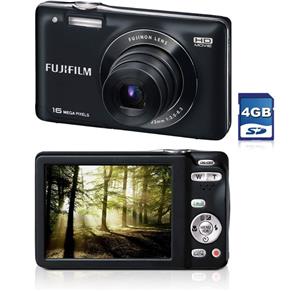 Câmera Digital Fuji JX580 Preta 16MP com Zoom Óptico de 5x LCD de 3.0" Filma em HD