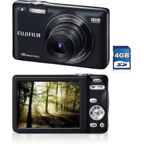 Camera Digital Fuji Jx580 Preta 16mp com Zoom Optico de 5x LCD de 3.0'' Filma em HD