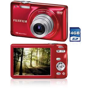 Câmera Digital Fuji JX580 Vermelha 16MP com Zoom Óptico de 5x LCD de 3.0" Filma em HD