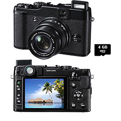 Câmera Digital Fuji X10 12MP Lente Objetiva Fujinon 4x Zoom Óptico Cartão de 4GB