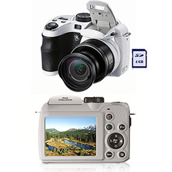 Câmera Digital GE X 400 14.1MP C/ 15x Zoom Óptico Cartão SD 4GB Branca