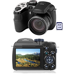 Câmera Digital GE X 400 (14.1MP) C/ 15x Zoom Óptico Cartão SD 4GB Titanium