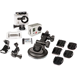 Tudo sobre 'Câmera Digital GoPro Motorsports Hero 2 Full HD (11 MP) C/ Lentes Grande Angular 127°/170°, Sensor 1/2.5" HD CMOS, Filma em Full HD e Bateria Recarregável de Lítio + Acessórios Diversos - GoPro'