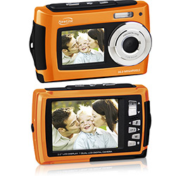 Câmera Digital NewLink Summer à Prova D'água CD110 16MP 4x Zoom Digital Laranja