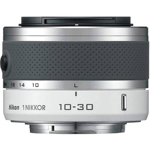 Câmera Digital Nikon 1 J1 10.1MP C/ Lente Intercambiável de 10-30mm Branca