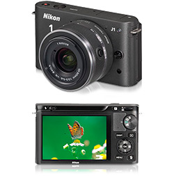 Câmera Digital Nikon 1 J1 10.1MP C/ Lente Intercambiável de 10-30mm Preta