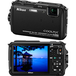 Camera Digital Nikon Coolpix AW110 Preta