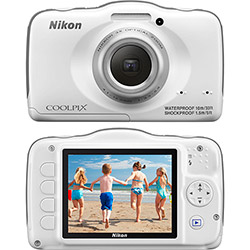 Câmera Digital Nikon Coolpix S32 13.2 MP Zoom Óptico 3x à Prova D'água e Choque Branca