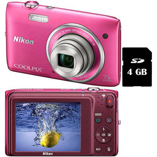 Tudo sobre 'Camera Digital Nikon Coolpix S3500 - Rosa'