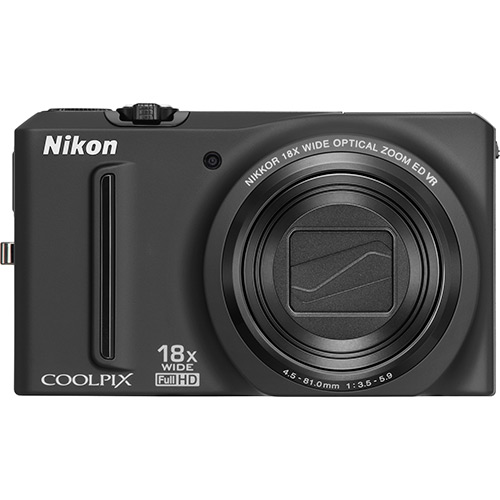 Câmera Digital Nikon Coolpix S9100 12.1MP C/ 18x de Zoom Óptico Preta