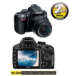 Câmera Digital Nikon DSLR D3200 - Preta 24.2 MP, LCD 3.0", Vídeo Full HD + Lente 1855M VR II