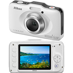 Tudo sobre 'Câmera Digital Nikon S31 à Prova D'água 10.1MP Zoom Óptico 3x - Branca'