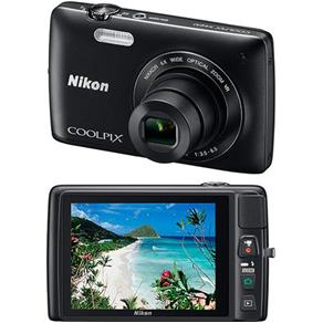 Câmera Digital Nikon S4400 20.1MP Zoom Óptico 6x Cartão 4GB Preta