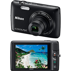 Câmera Digital Nikon S4400 20.1MP Zoom Óptico 6x Cartão 4GB Preta