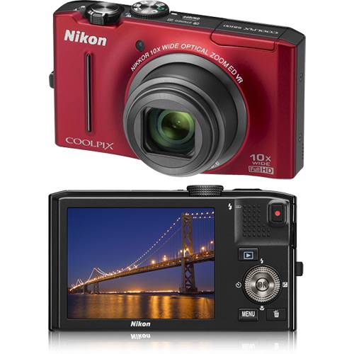 Câmera Digital Nikon S8100 12.1MP 10x Zoom Óptico Vermelha