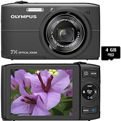 Câmera Digital Olympus C-620 14MP com 7x de Zoom Óptico Cartão de Memória de 4GB
