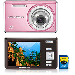 Câmera Digital Olympus FE-4030 14MP C/ 4x Zoom Óptico Cartão SD 2GB Rosa