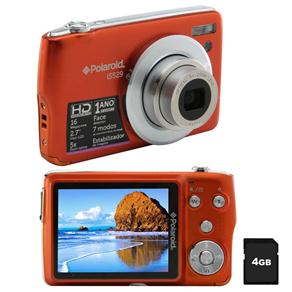 Câmera Digital Polaroid IS529 Laranja com LCD 2,7”, 16 MP, Vídeo HD, Zoom Óptico 5x, Estabilizador de Imagem e Detector de Face