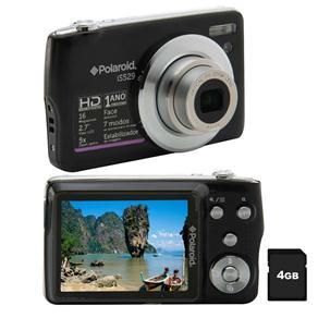 Câmera Digital Polaroid IS529 Preta com LCD 2,7”, 16 MP, Vídeo HD, Zoom Óptico 5x, Estabilizador de Imagem e Detector de Face