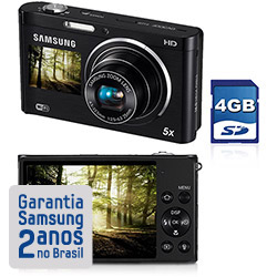 Câmera Digital Samsung DV300F 16.1 MP C/ 5x de Zoom Óptico Cartão 4GB Preta