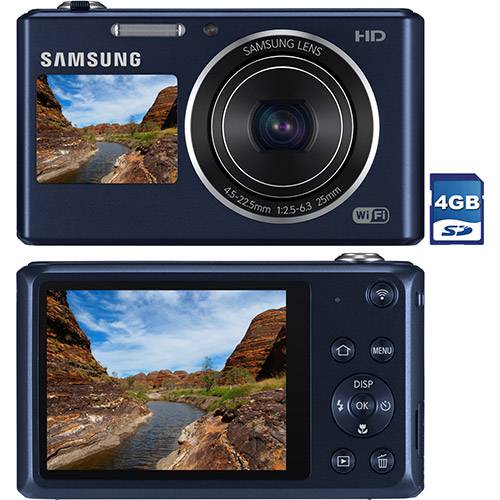 Tudo sobre 'Câmera Digital Samsung DV150 Smart 16.1MP Foto Panorâmica Grava em HD Wi-Fi Preta 5x Zoom Óptico Cartão de Memória 4GB'