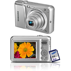 Câmera Digital Samsung ES25 12.2MP C/ 4x de Zoom Óptico Cartão SD 2GB Prata