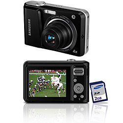 Câmera Digital Samsung ES25 12.2MP C/ 4x de Zoom Óptico Cartão SD 2GB Preta