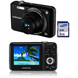 Câmera Digital Samsung ES68 12.2MP 5x de Zoom Óptico Cartão SD 2GB Preta