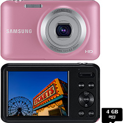 Câmera Digital Samsung ES95 Rosa 16.1MP Zoom 5x Cartão 4GB
