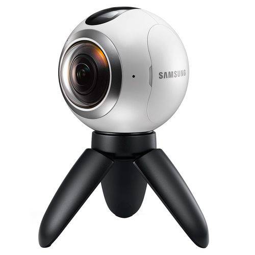 Câmera Digital Samsung Gear 360º 25.9mp, Nfc, Mini Tripé e Bolsa Protetora, Wi-Fi, Branca
