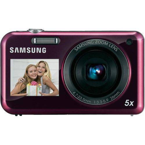 Câmera Digital Samsung PL120 Rosa 14.2MP Ideal para Selfies