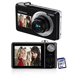 Câmera Digital Samsung PL100 12.2MP C/ 3x de Zoom Óptico Cartão SD 2GB Preta