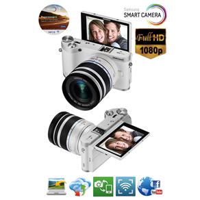 Câmera Digital Samsung Smart NX300M Branca - 20.3MP, LCD 3.3” Móvel Touch Screen, Wi-Fi, Viewfinder, AutoShare, MobileLink e Vídeo Full HD
