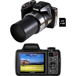 Tudo sobre 'Câmera Digital Semi-Profissional Kodak PixPro AZ501 16MP Zoom Optico 50x Cartão 4GB'