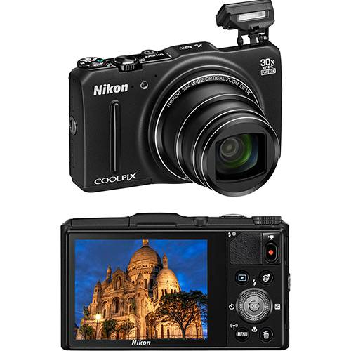 Câmera Digital Semi-profissional Nikon Coolpix S9700 com 16MP Zoom Ótico de 30x Preta