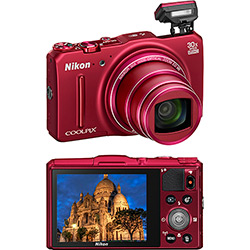 Câmera Digital Semi-profissional Nikon Coolpix S9700 com 16MP Zoom Ótico de 30x Vermelha