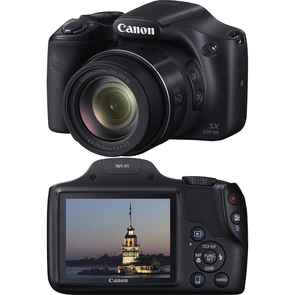 Câmera Digital Semiprofissional Canon Powershot SX530HS 16MP Zoom Óptico 50x Cartão 8GB Preta