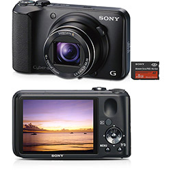 Câmera Digital Sony Cyber-shot DSC-H90/B C/ 16.1 MP Zoom Óptico de 16x Cartão de Memória de 8GB Preta