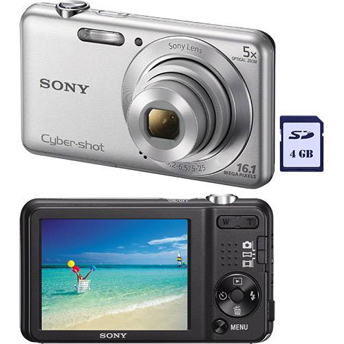 Tudo sobre 'Câmera Digital Sony Cyber-shot DSC-W710 16.1 MP Zoom 5x Cartão de Memória 4GB Prata'