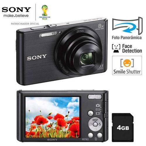 Camera Digital Sony Cyber-shot Dsc-w830 20.1 Mp Preta Lcd de 2.7pol., Zoom Optico de 8x, Foto Panora