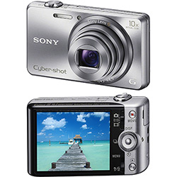 Câmera Digital Sony Cyber-Shot DSC-WX200 18.2MP 10x Foto Panorâmica Wi-fi Prata + Cartão 8GB