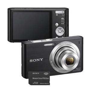 Câmera Digital Sony Cyber Shot W610 Preta com 14.1MP, Tela LCD de 2.7", Fotos Panorâmicas, Zoom Óptico 4x e Cartão de Memória de 4GB
