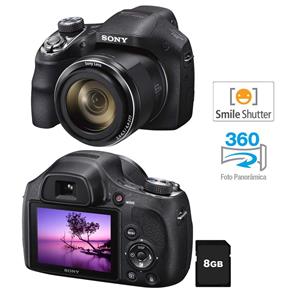 Câmera Digital Sony DSC-H400 Preta - 20.1 MP, LCD de 3 , Zoom Óptico de 63x, Estabilizador Óptico e Vídeo HD + Cartão de 8GB