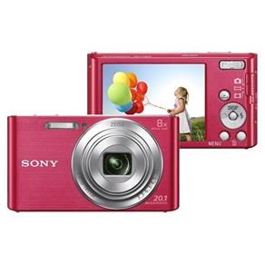 Câmera Digital Sony DSC-W830, 20.1MP, Tela 2.7", Zoom Óptico 8x, Filma em HD, Cartão de 4GB - Rosa