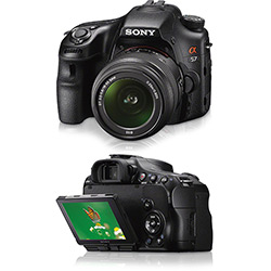 Câmera Digital Sony DSLR Alpha A57 16.1 MP Lentes Intercambiáveis Lente SAL18-55mm Preta