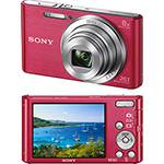 Câmera Digital Sony W830 20.1MP, 8x Zoom Óptico, Foto Panorâmica, Vídeos HD, Lentes Carl Zeiss, Rosa, Cartão de Memória 4GB