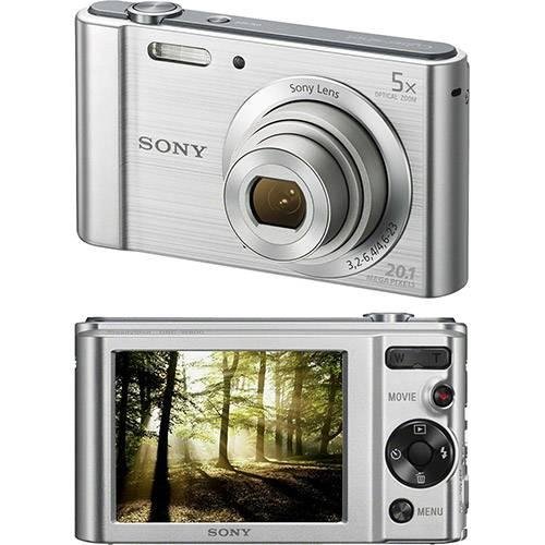 Câmera Digital Sony W800 20.1MP, 5x Zoom Óptico, Foto Panorâmica, Vídeos HD - Prata